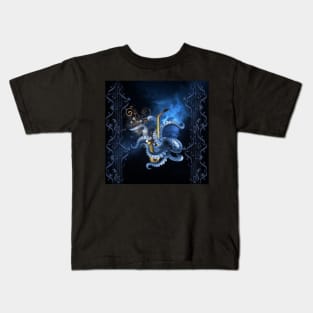 Music saxophone with octopus and clef Kids T-Shirt